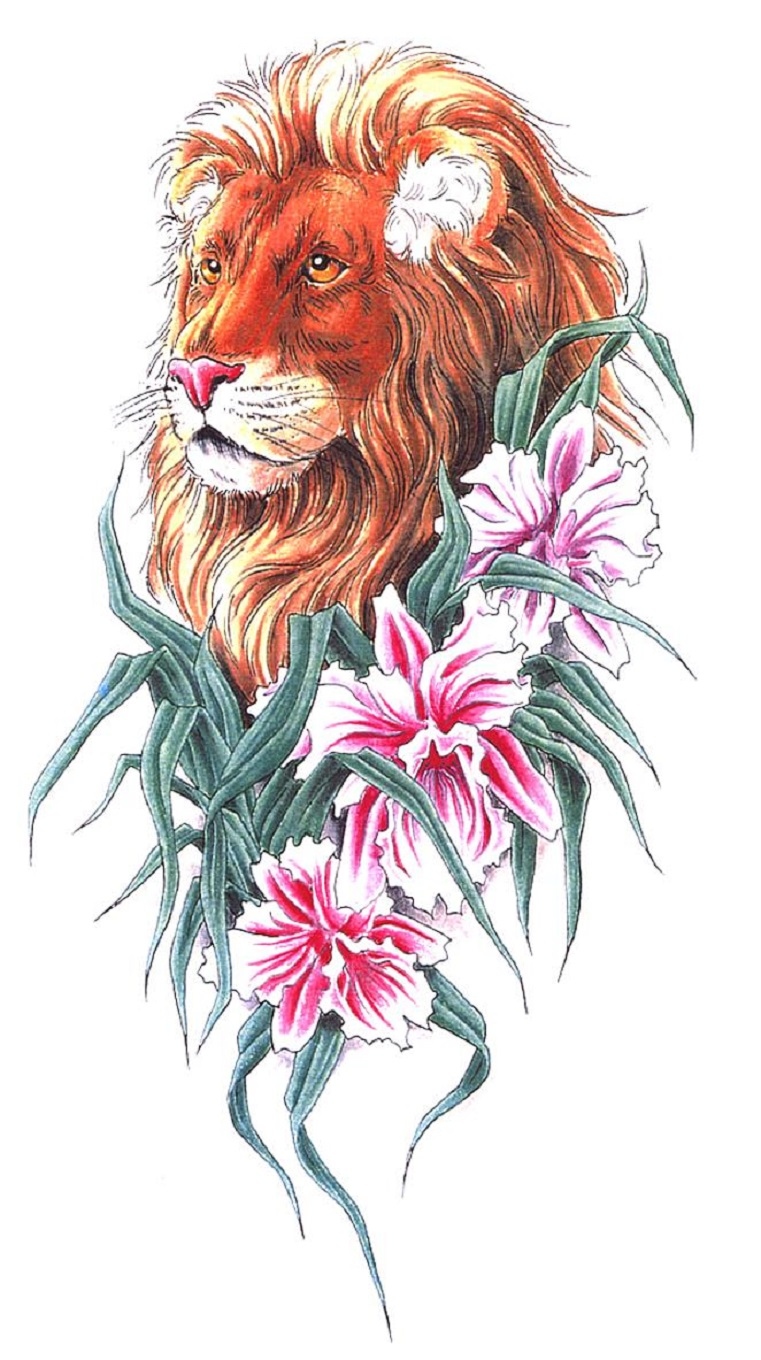 Львица и цветы