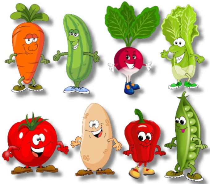 Поставяне на приказка в детската градина - спора от зеленчуци