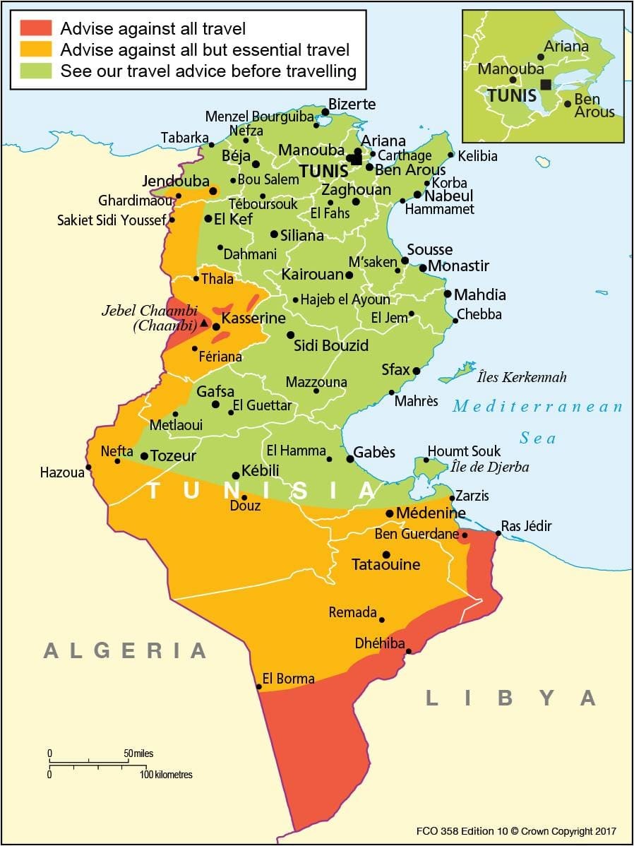 Карта безопасности туниса