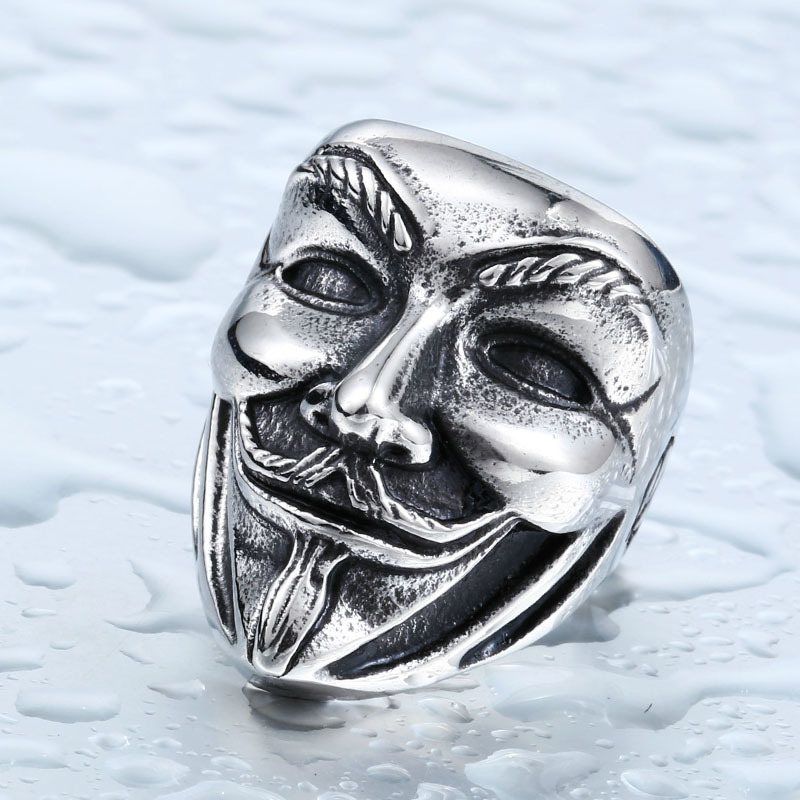 Мъжки сребърна маска на пръстена