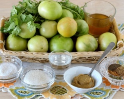 Sauer Green Tomatoes σε ένα βαρέλι και μια τράπεζα: 2 καλύτερη κλασική συνταγή με λεπτομερή συστατικά