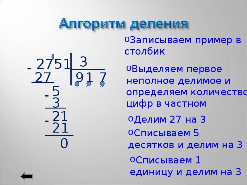 Алгоритм деления чисел