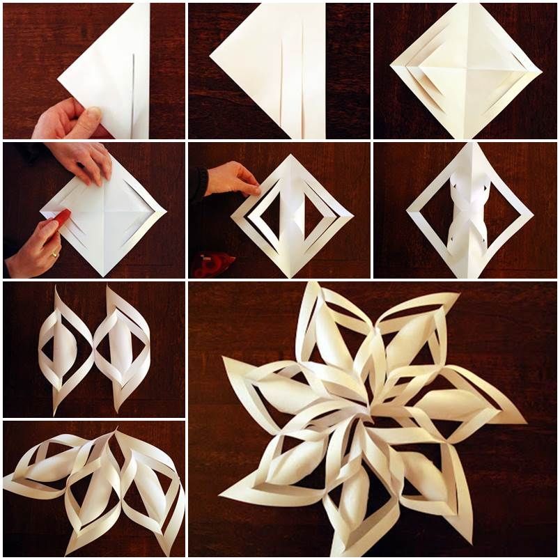 Оригами снежинки инструкция