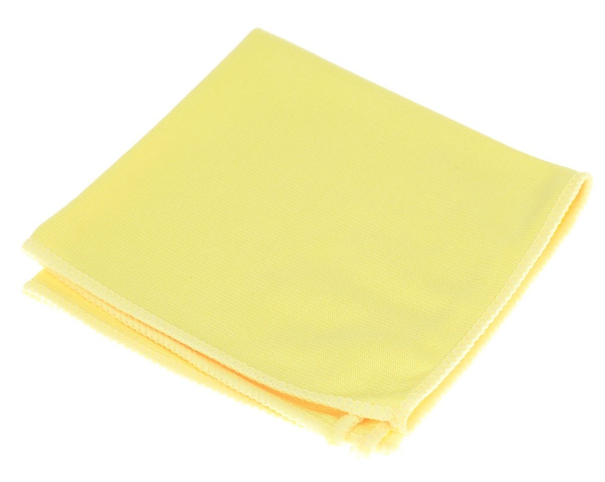 Желтая салфетка из микрофибры для мытья зеркал