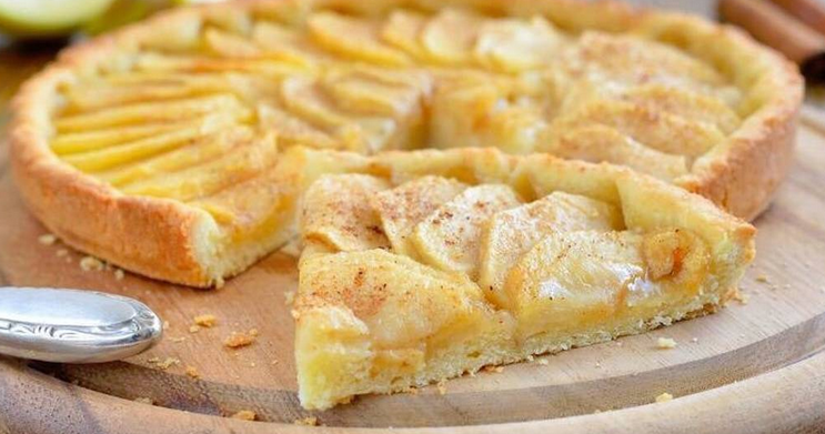 Творожное песочное тесто для пирога с яблоками