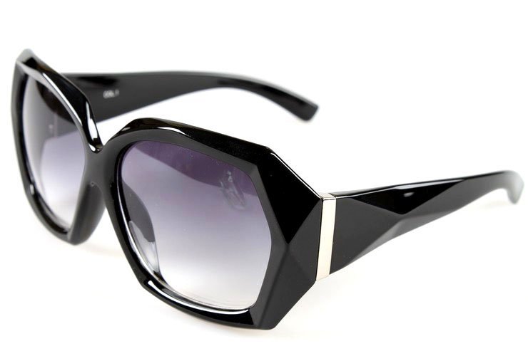 Геометрични женски слънчеви очила с полупрозрачна леща