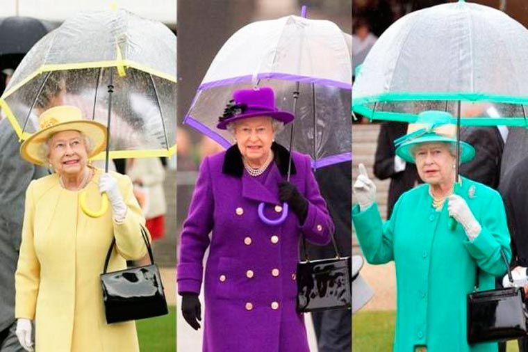 Reina inglesa Elizabeth II y sus imágenes ceremoniales