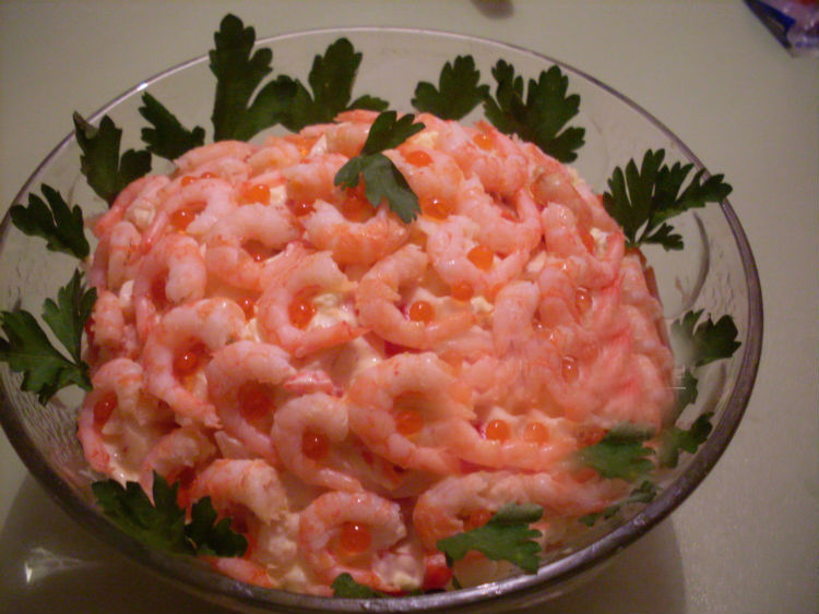Салат с креветками в домашних условиях рецепт с фото пошагово
