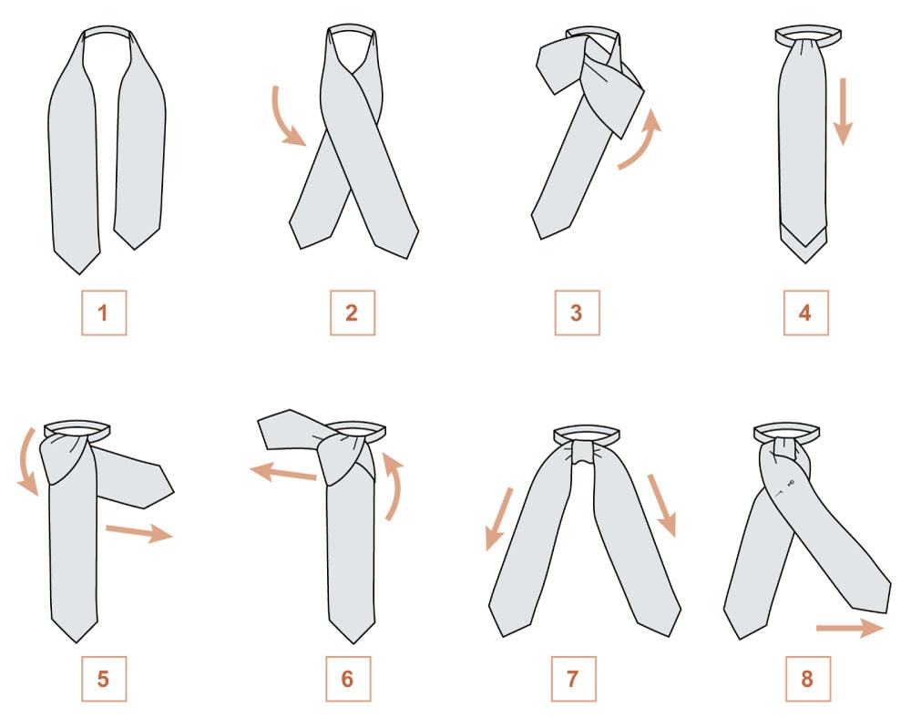 Cómo atar una bufanda cervical para hombres debajo de una camisa: métodos, fotos