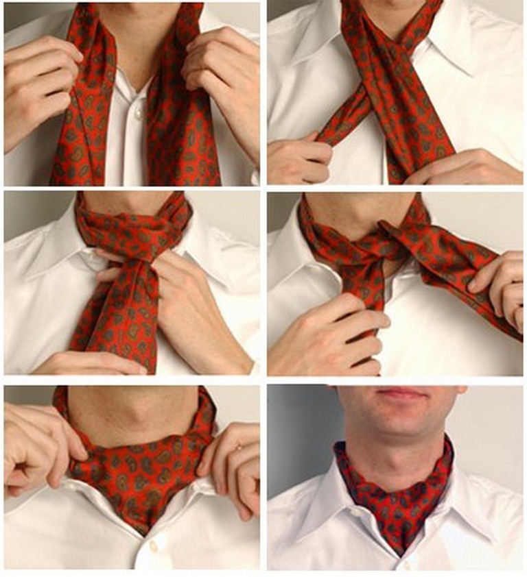 Cómo atar una bufanda cervical para hombres debajo de una camisa: métodos, fotos