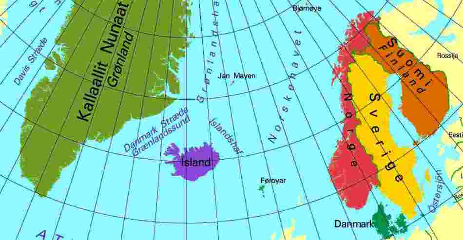 Карта скандинавии