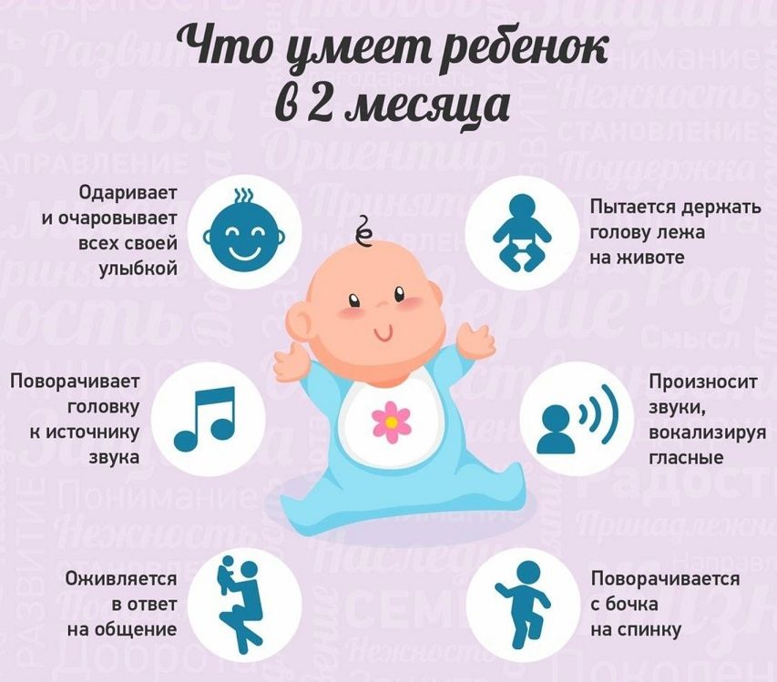 Что умеет ребенок в 2 месяца