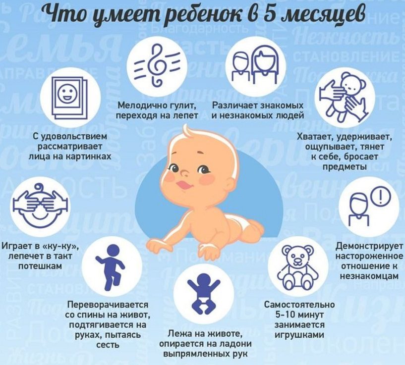 Что умеет ребенок в 5 месяцев