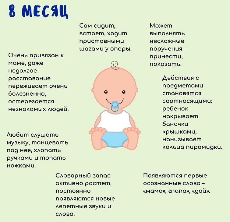 Что умеет ребенок в 8 месяцев