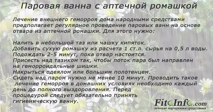 Ванночка с ромашкой от геморроя
