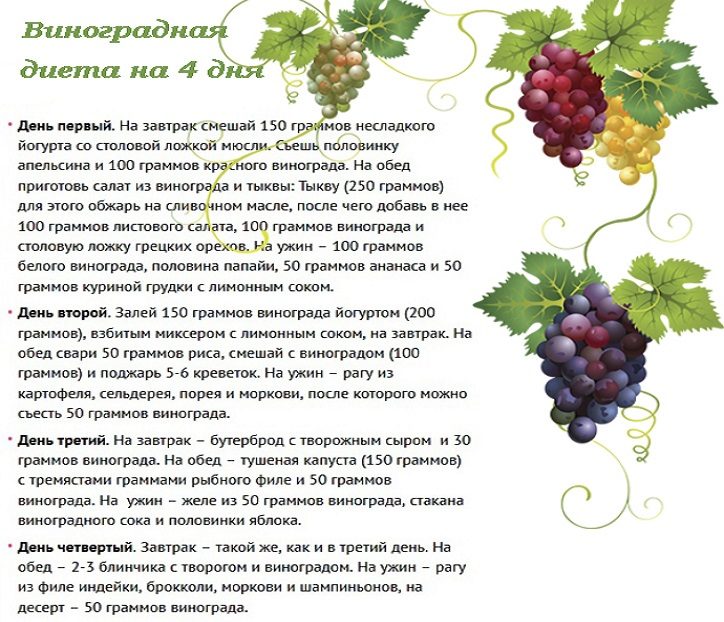 Виноградная диета на 4 дня