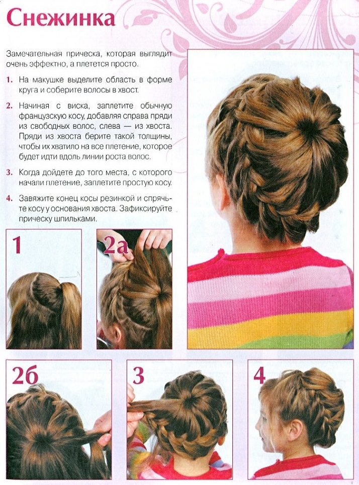 Прическа из косичек снежинка: схема плетения