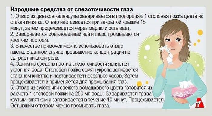 Народные рецепты от слезоточивости глаз