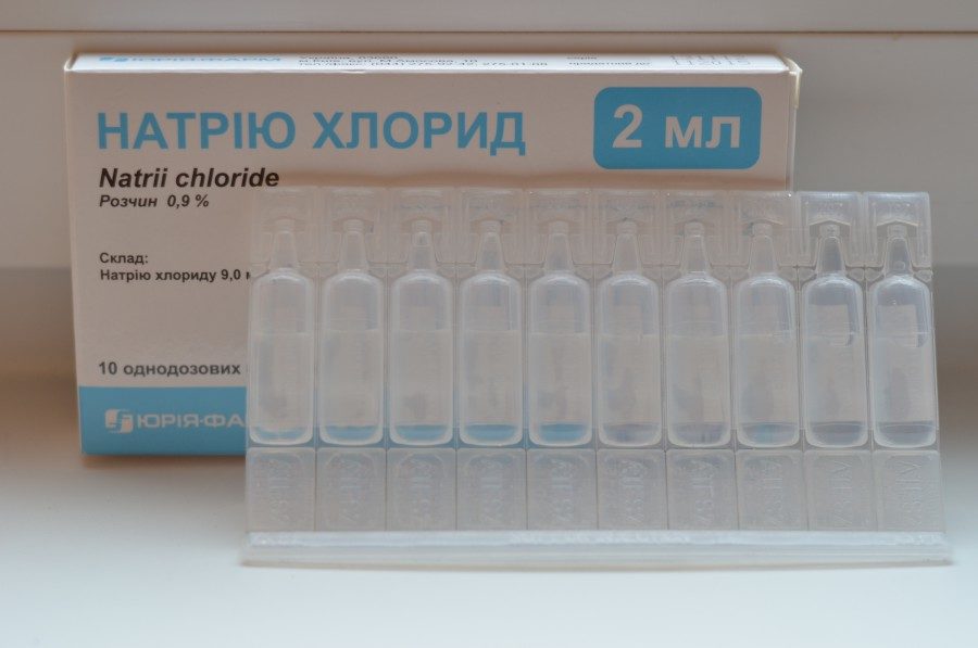 Для приготовления растворов используют хлорид натрия (физраствор)