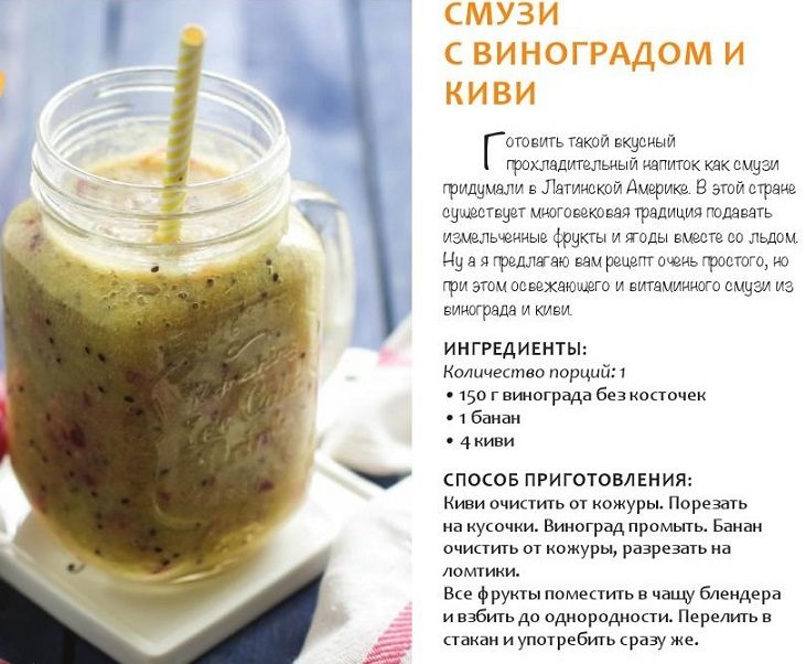 Рецепт смузи с виноградом и киви
