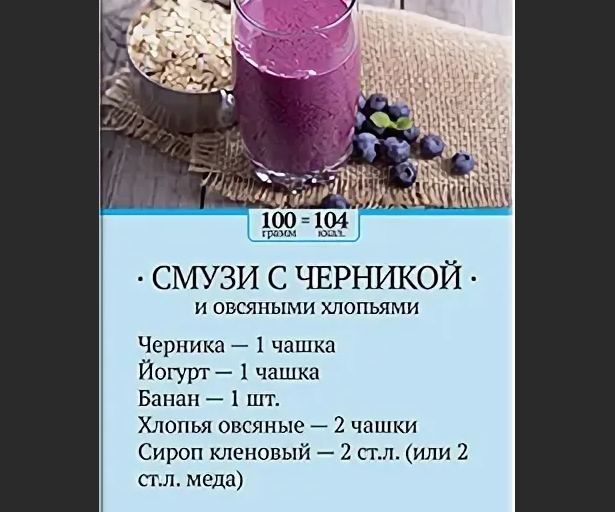 Рецепт смузи с черникой
