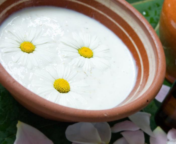 Молочные маски с ромашкой
