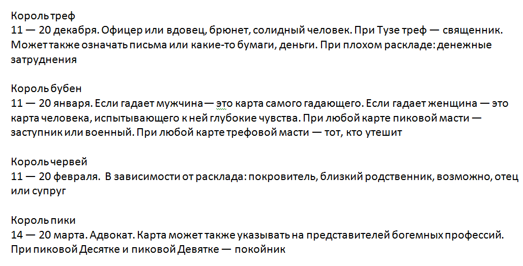 Значение и временной промежуток события для королей всех мастей