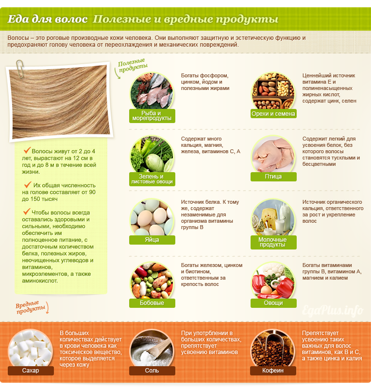 Продукты полезные для волос