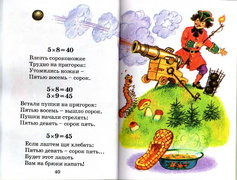 Умножение на 5 в стихах