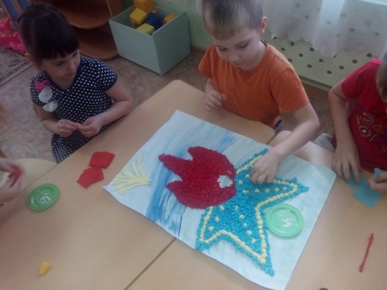 Аппликация из салфеток к 9 мая