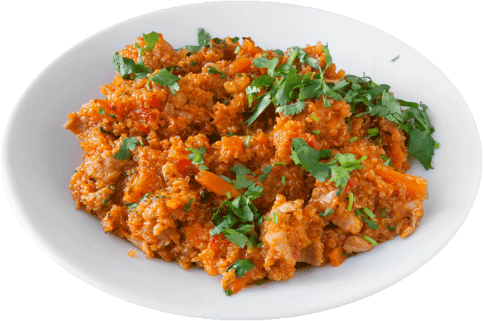 Плов из крупы киноа с куриным мясом.