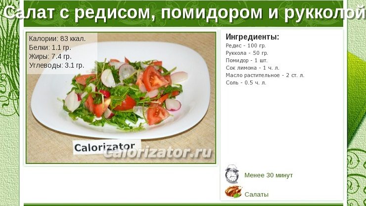 Рецепт салата с рукколой и редисом