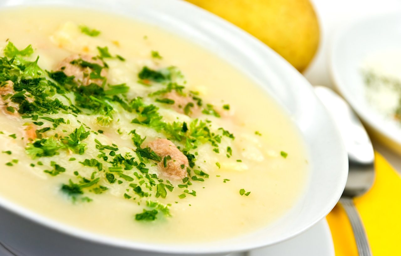 Куриный суп с молоком.