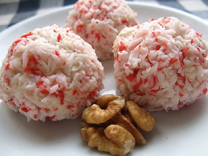 Закуска рафаэлло с плавленным сыром