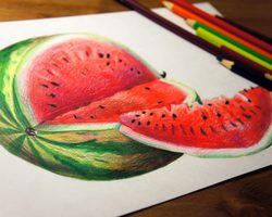 Как нарисовать арбуз? Как нарисовать арбуз карандашом поэтапно?