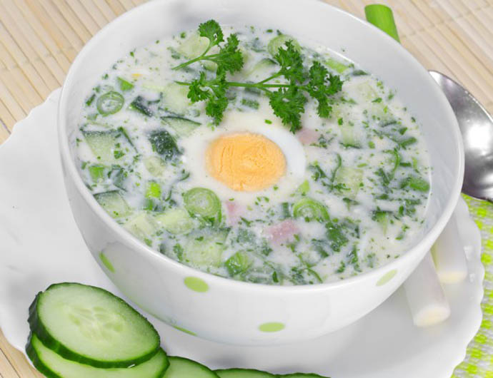Окрошка на курином бульоне - это просто объедение