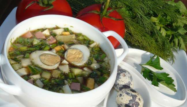 Окрошка с солеными огурцами
