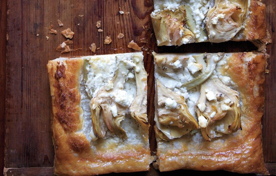 Пирог с артишоками и фетой
