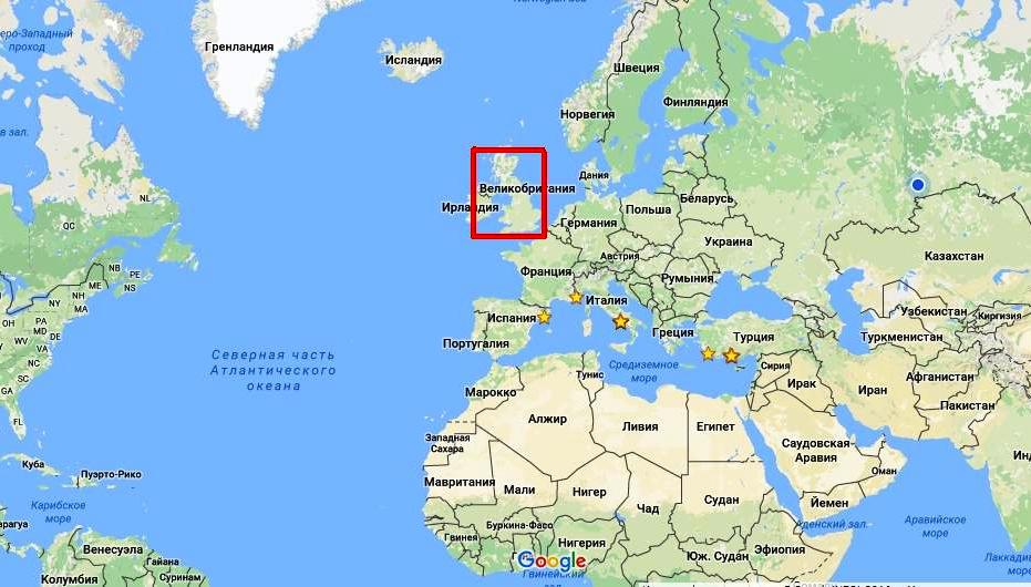 Современная территория великобритании на карте европы