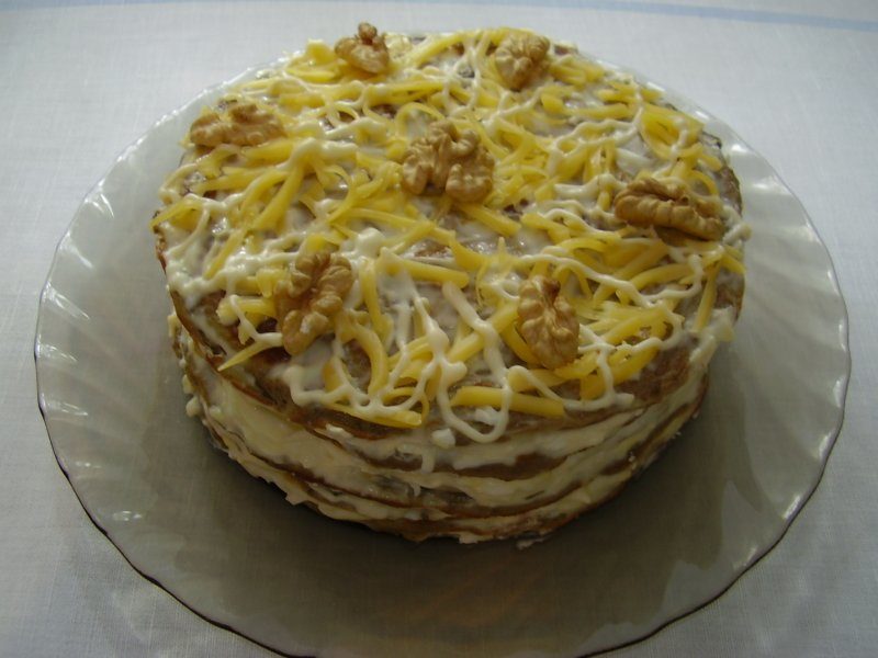 Торт с куриной печенью