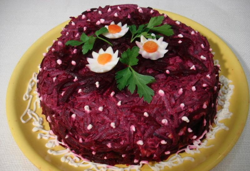 Селедочный торт на вафельных коржах