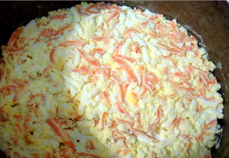 Торт с крабовыми палочками