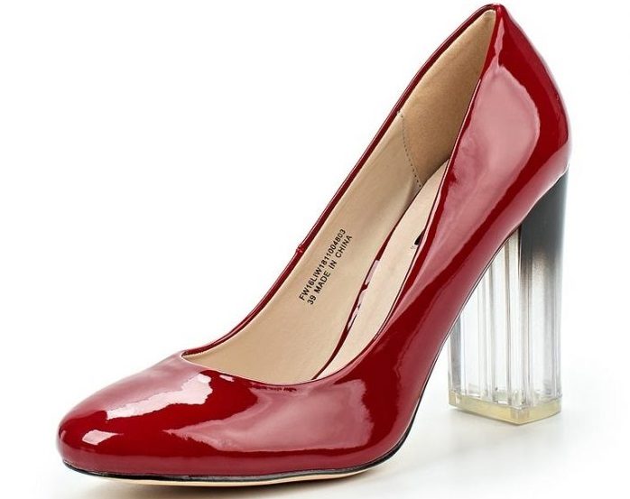 Красные туфли devlyn perspex block heeled court