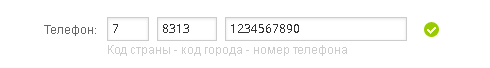 Ввод номера телефон для оформления заказа