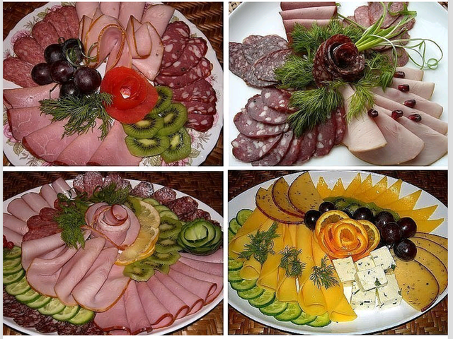 Красивая нарезка на праздничный стол: фруктовая, овощная, сырная, мясная, рыбная, колбасная. Как красиво выложить, оформить и украсить нарезку?
