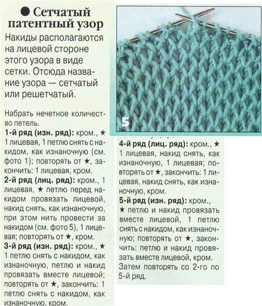 Схема сетчатого узора