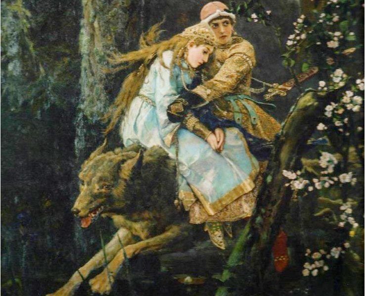 Готовый рисунок ивана царевича и серого волка, вариант 4
