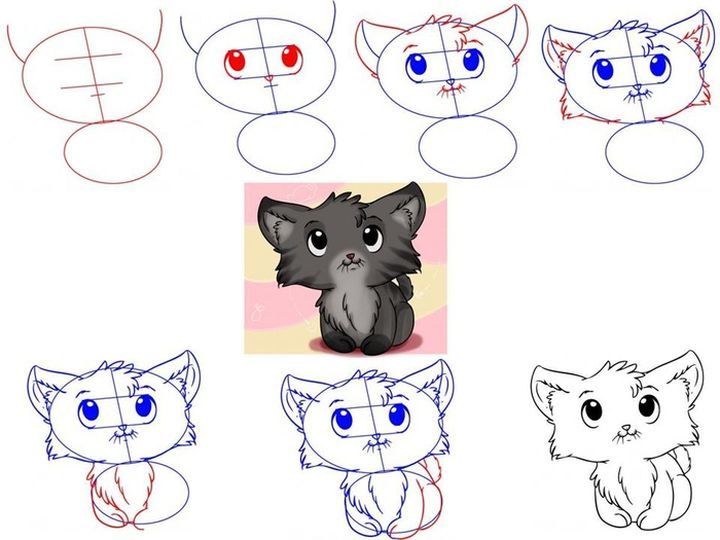Как нарисовать кошку аниме