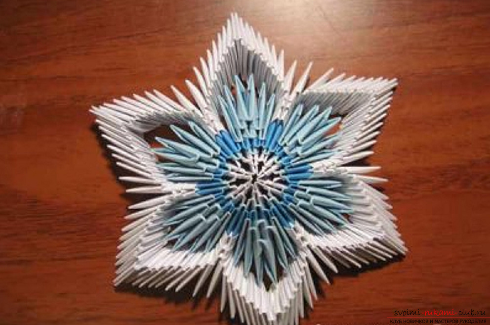 Объёмные снежинки из бумаги своими руками оригами