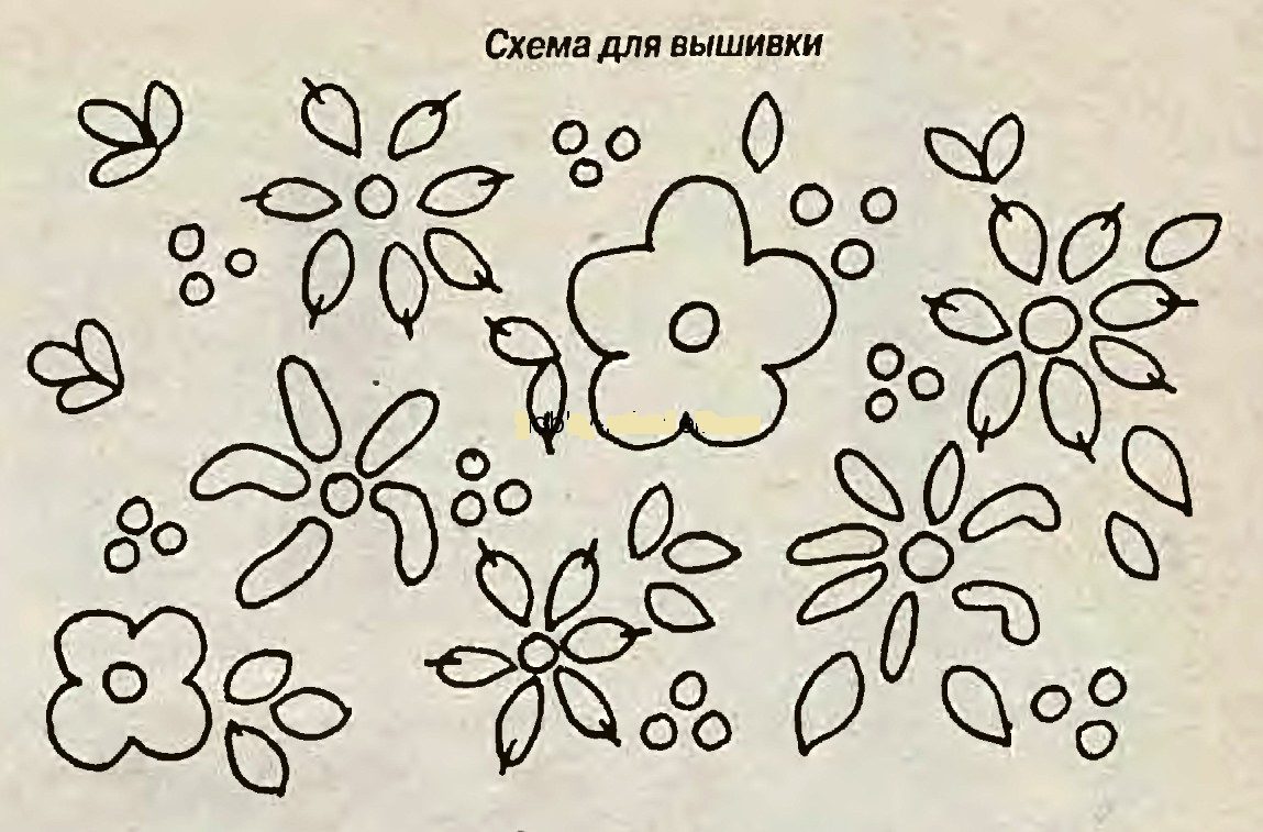 Вышивка на варежках, связанных спицами, схема 12